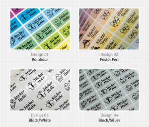 sticker holic name label design option