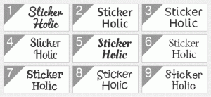 sticker holic name label fonts