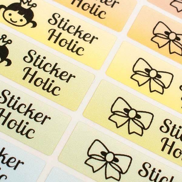 sticker holic sticky name labels - pastel perl