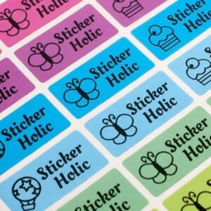 sticker holic sticky name labels - rainbow