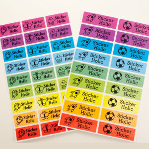 sticker holic sticky name labels - rainbow