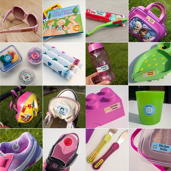 SC Vinyl Personalised Name Decal Sticker – Water Bottle, Lunchbox, School, Glass – Multicolour, UK Made