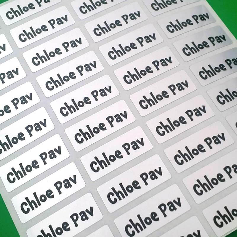 Sticker shop name labels