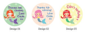 birthday party bag thank you stickers