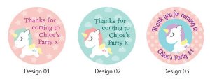 birthday party bag thank you stickers