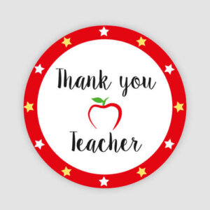 thank you teacher apple stickers