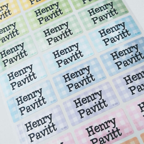 sticky clothing labels