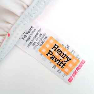 sticky clothing labels